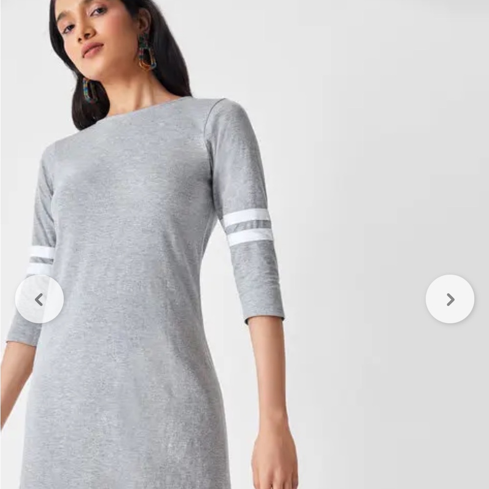 NWT J Crew Gray Women's Dress with White Stripes